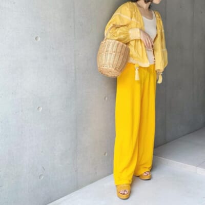 zara イエロー コーデ